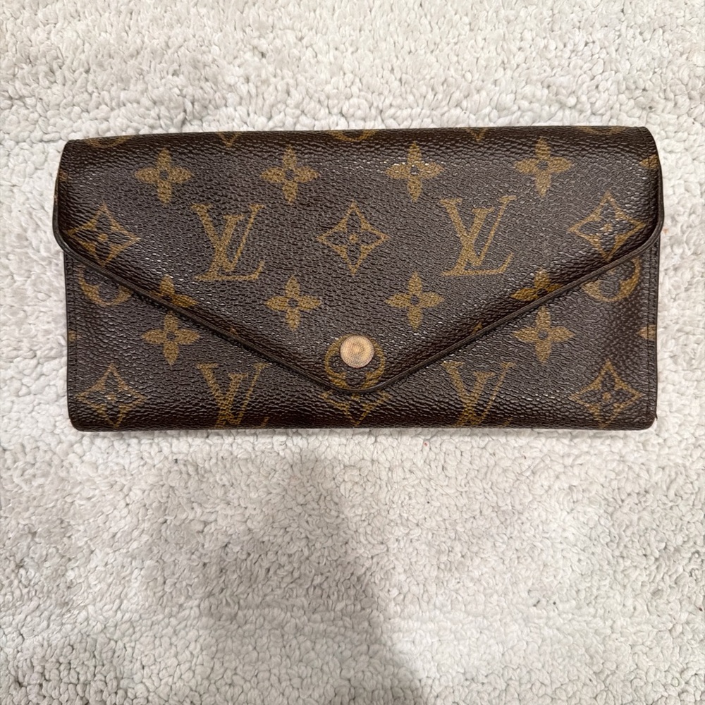 Louis Vuitton Classic Monogram Wallet in Brown and Gold